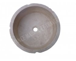 Travertin Classique Vasque Cylindre Éclate Adouci