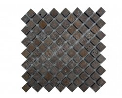 Travertin Noce Mosaïque 2,3x2,3 cm Diagonal Antique 